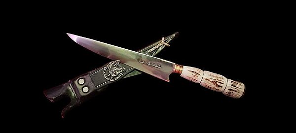 Faca Javalizeira Artesanal - Inox 420, 6" e Cabo de Cervo