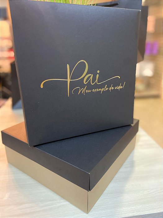 Caixa dia dos Pais preta com Hot Stamping (5 unidades)
