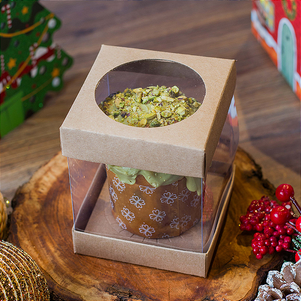 Caixa para mini panetone - kraft (20 unidades)