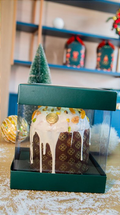 Caixa panetone 500gr Verde Lisa (20 unidades)