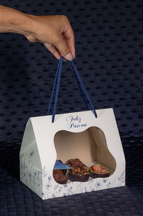 Maleta com berço para 5 mini ovos - Coleção Blue (20 unidades)