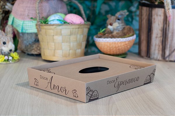 Caixa para 1 ovo de Páscoa - Linha Rústica  (20 unidades)