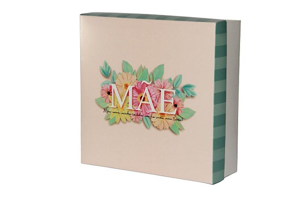 Caixa 28x28x10 para kits - Mãe verde floral (10 unidades)