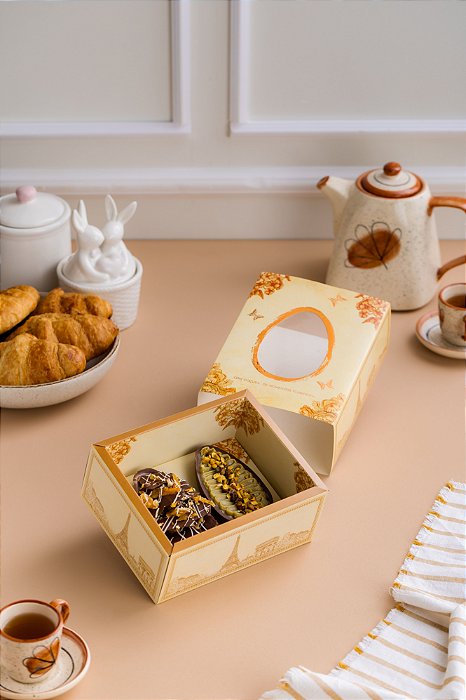 Caixa gaveta com visor para 2 ovos - Coleção Paris (20 unidades)