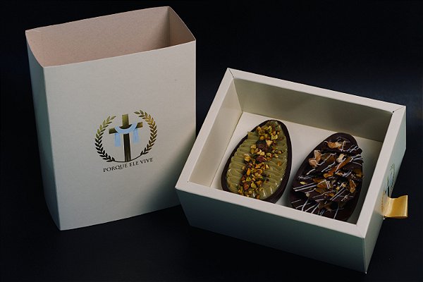 Caixa gaveta sem visor para 2 ovos - Coleção Ele Vive (20 unidades)