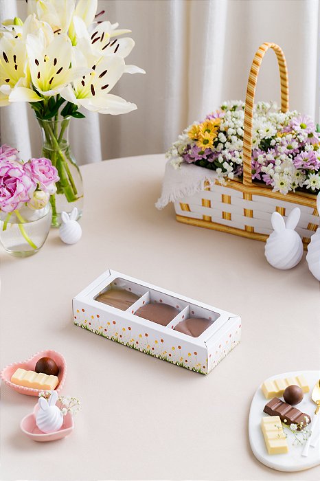 Caixa para 3 pães de mel - Coleção Encanto Campestre (20 unidades)