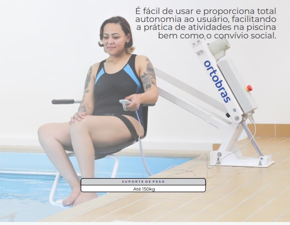 Elevador de piscina pool lift até 150 kg inox – Ortobrás