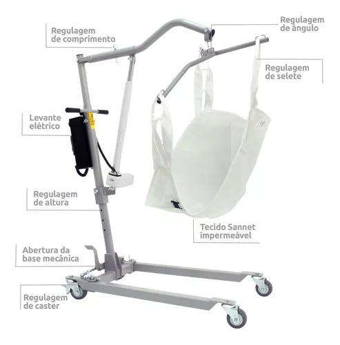 Elevador Guincho Elétrico Individual Transfer 130kg - Freedom