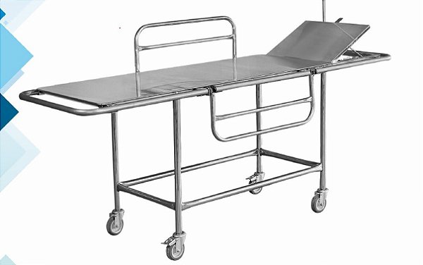 Carro maca hospitalar totalmente inox - até 250 kg