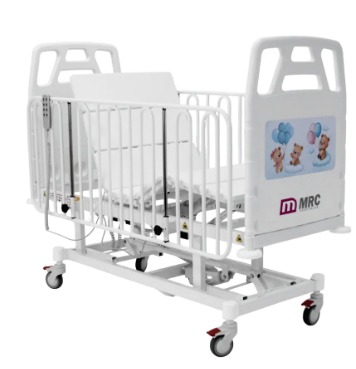 Cama Hospitalar Infantil Elétrico em ABS Removível e Grades em Aço