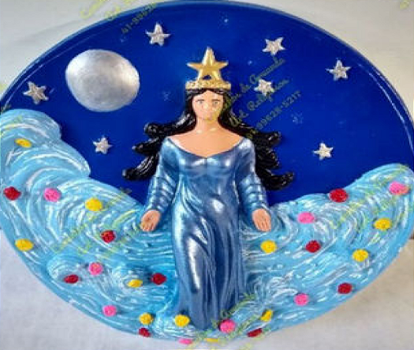 Mandala de Orixá Iemanjá 38cm de Diâmetro