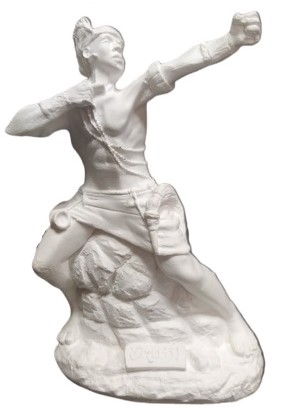 Orixá Oxóssi 24cm mod.1 Gesso Cru