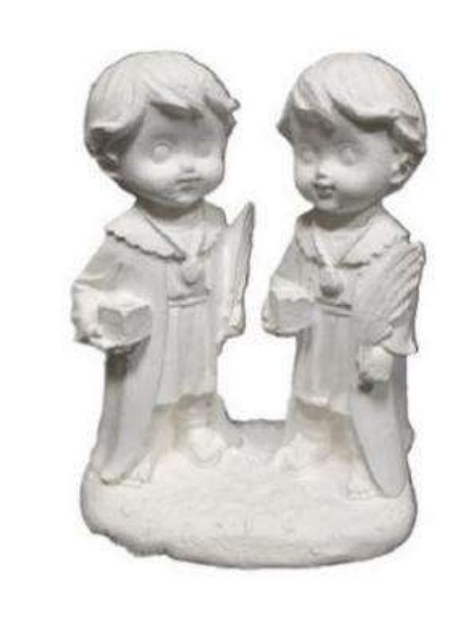 Cosme e Damião 12cm Gesso Crú