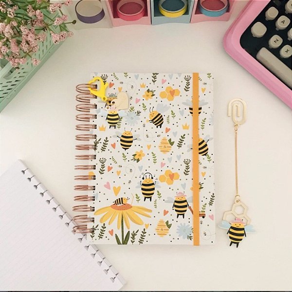 Caderno Wire-o Reposicionavel Abelhas Busy Bee