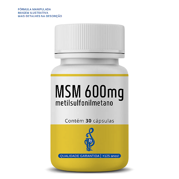 MSM 600mg (Metilsulfonilmetano/Enxofre orgânico) 30 doses