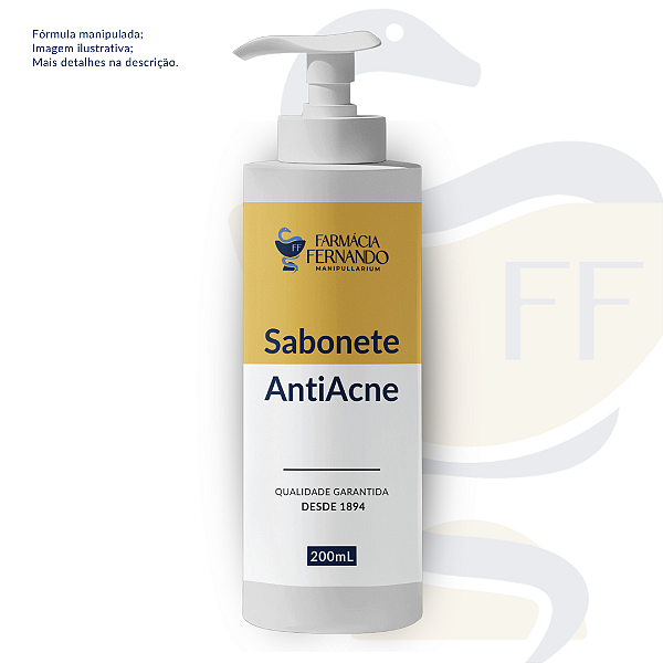 Sabonete Liquido Antiacne 200mL - (Ácido salicílico; Aloe vera; Enxofre orgânico)