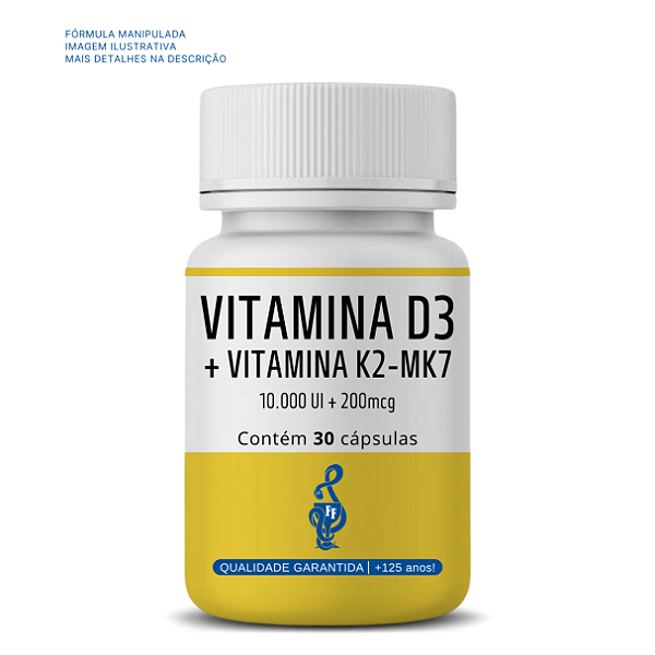 Vitamina D3 10.000ui + Vitamina K2 MK7 200mcg 30 doses