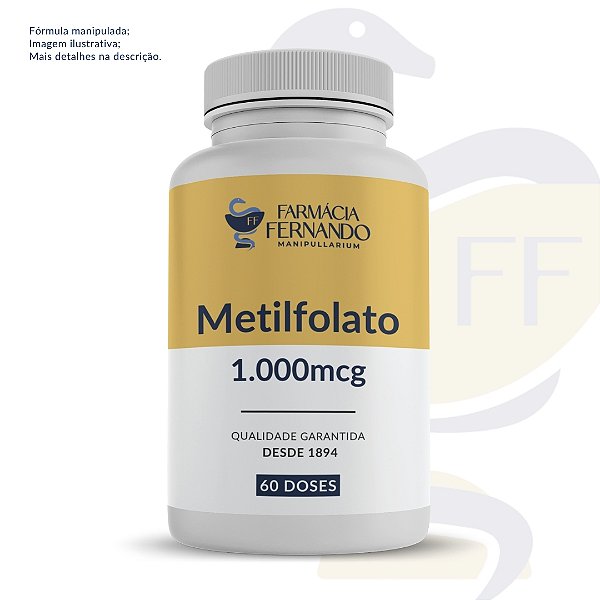 Metilfolato 1.000mcg 60 doses - Forma ativa do Ácido Fólico