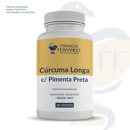 Cúrcuma Longa 500mg + Pimenta Preta 5mg 30 doses