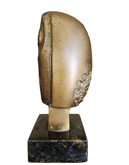 Masumi Tsuchimoto, Escultura Em Bronze Acobreada 18x9cm (fora a base)