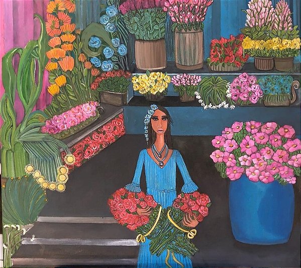Heloiza Zanaga - "Primavera" - Acrílica sobre tela - 40x40cm
