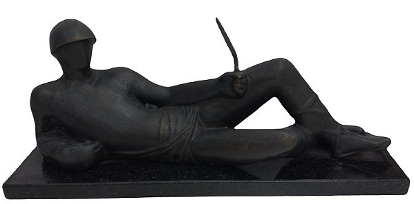 Alfredo Ceschiatti - "Soldado Deitado" - Escultura em bronze 20x47x12cm (medidas totais)