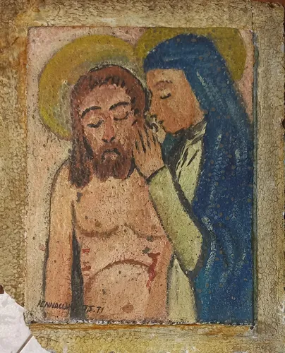 Fulvio Pennacchi, Pintura Em Óleo Afresco, 46x38cm B8