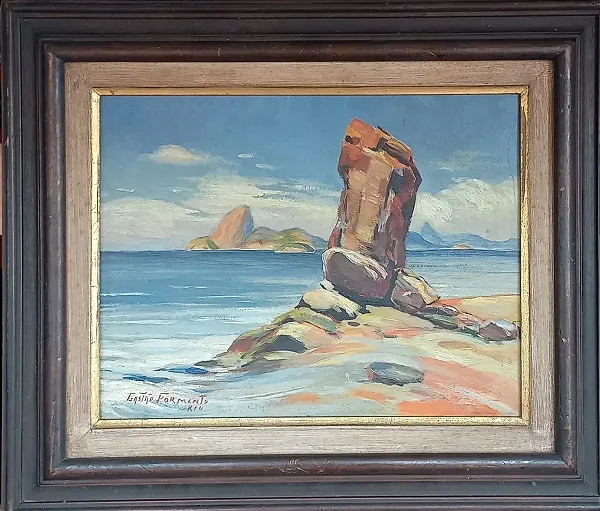 Gastão Formenti, Óleo Sobre Placa, 24x31cm medida interna, b8