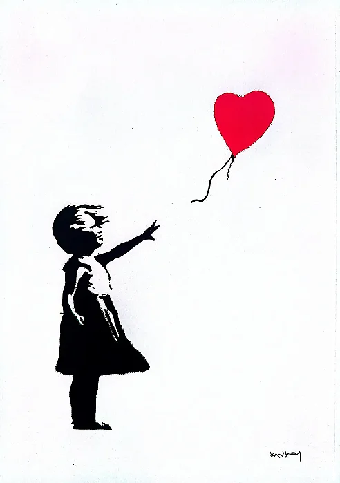Banksy, Gravura, Garota, 48x33cm B8