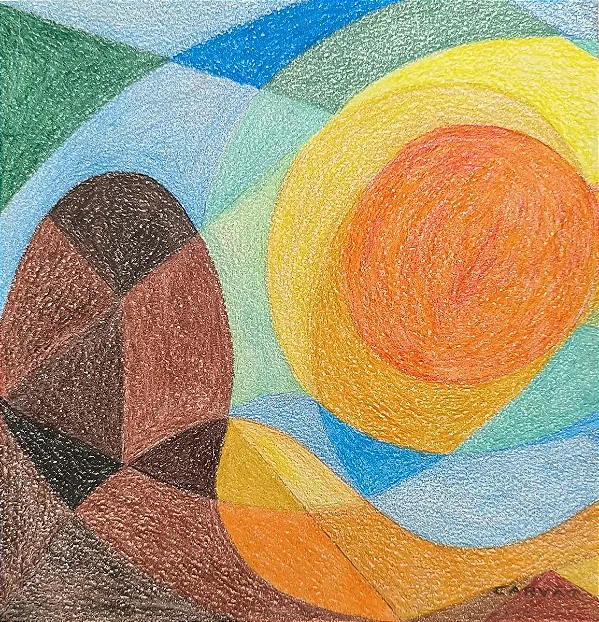 Aluísio Carvão, Desenho Sobre Cartão 24,5x25,5cm B8
