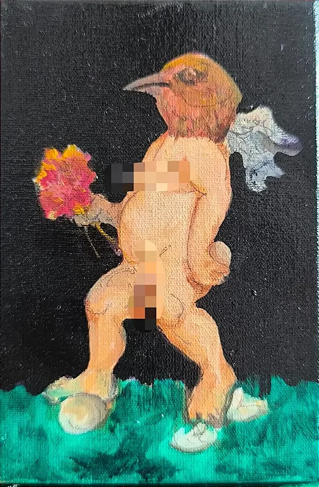 Anasor Ed Serom, Óleo Sobre Tela Medindo 15cm X 10cm Jv9