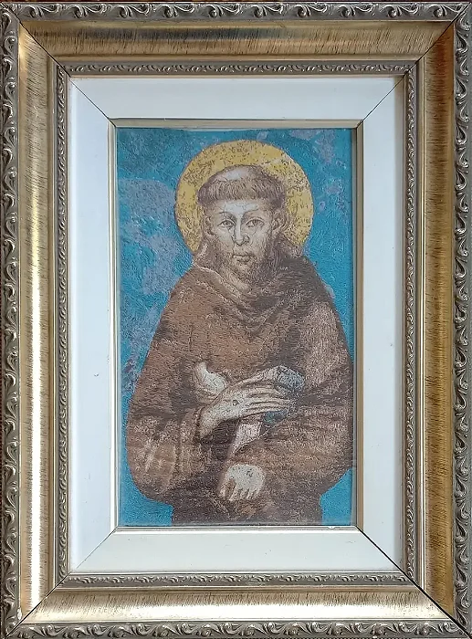 São Francisco, Sem Assinatura Tecida Em Tear 18x30cm Medidas Internas