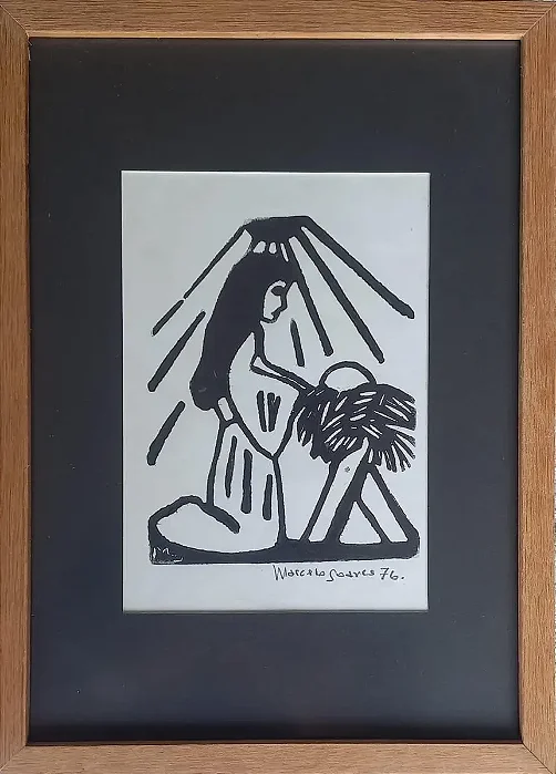 Marcelo Soares 76, Xilogravura, 13cm X 18cm, Med Interna B8