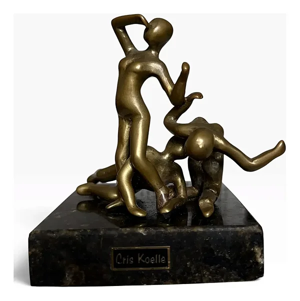 Cris Koelle, Escultura Em Bronze, 12x11cm Jvs7