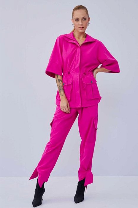 Parka Lança Perfume Rosa Capuz