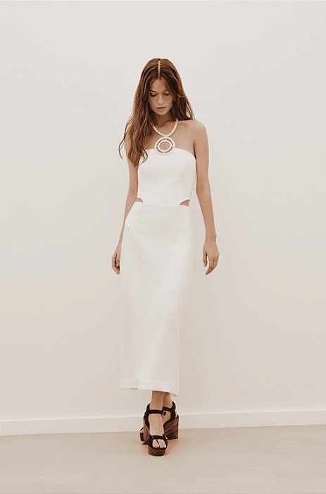 Vestido VIX Branco Linho