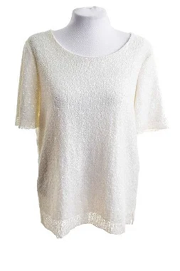 Blusa Le Lis Blanc Manga Offwhite Paetês