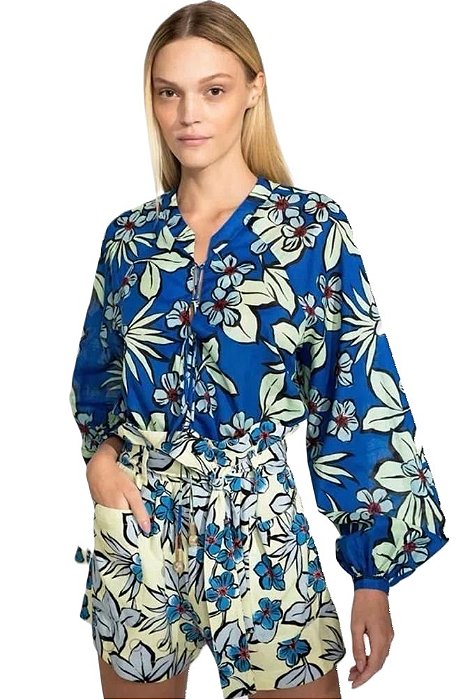 Short Animale Amarelo Estampado