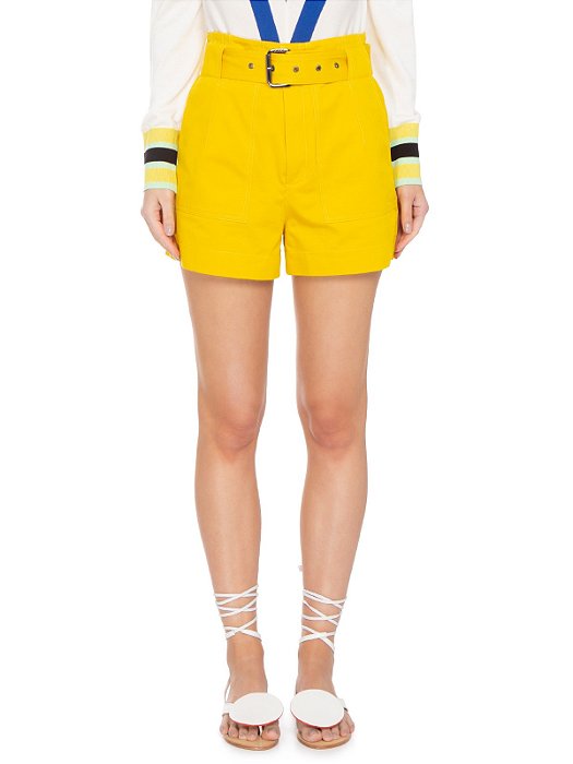Short Animale Amarelo de Sarja