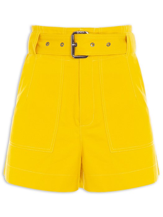 Short Animale Amarelo Alfaiataria