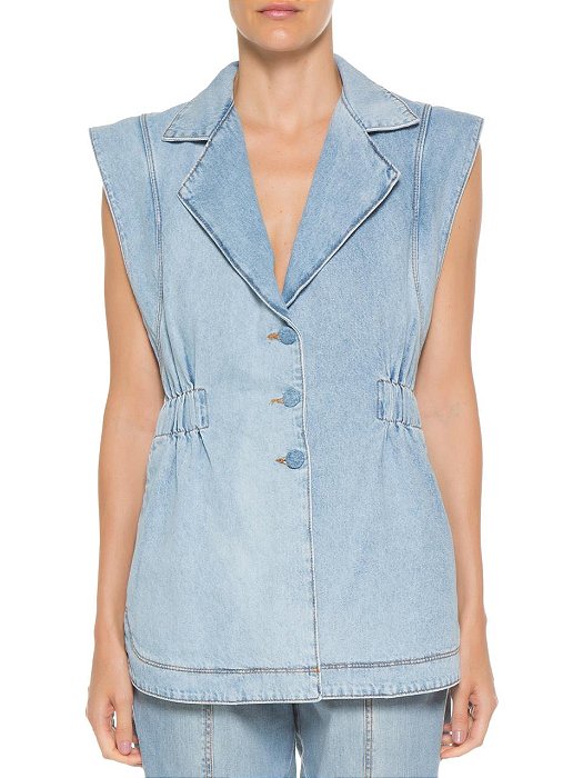 Colete Jeans Dress To Índigo Acinturado