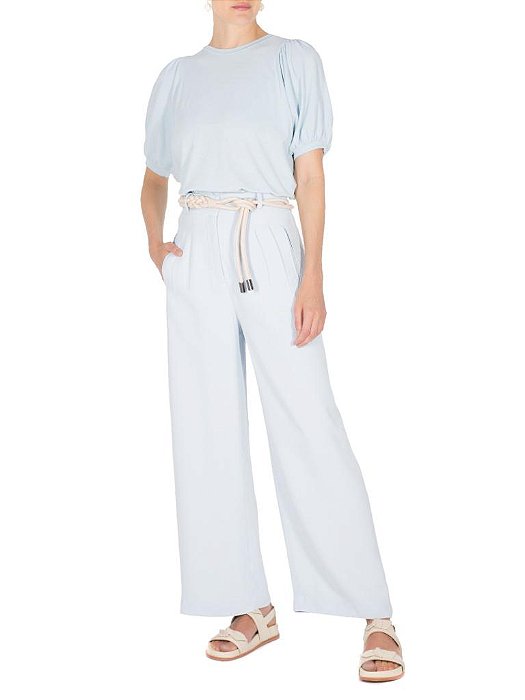 Calça Pantalona Iorane Azul Modelo Calu