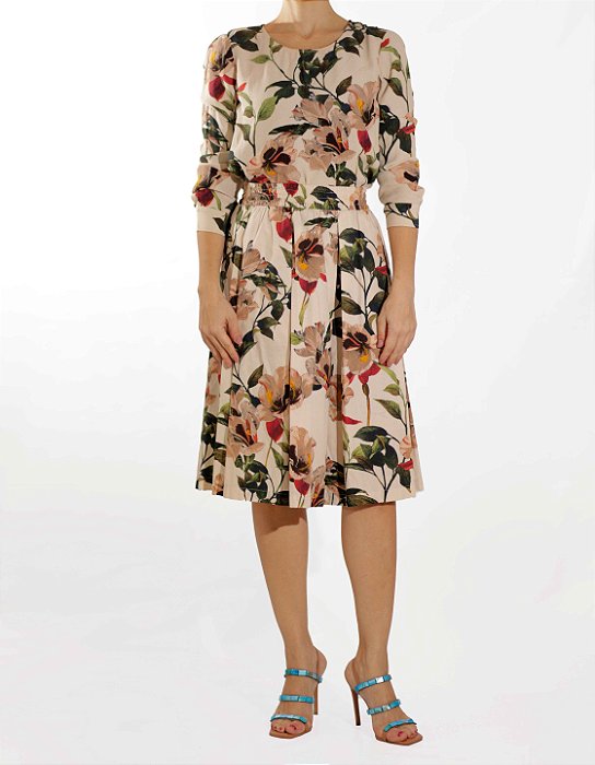 Conjunto de Blusa e Saia Zara Floral
