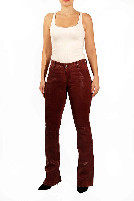 Calça Alice + Olivia Vinho Resina Flare