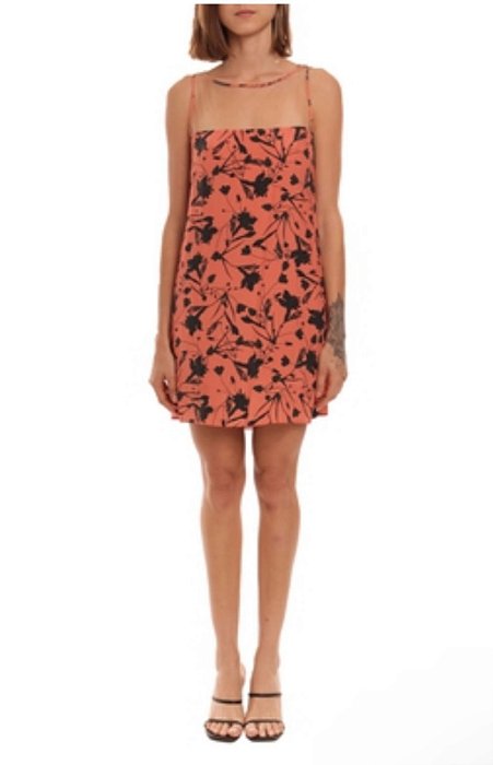 Vestido Animale Preto e Laranja