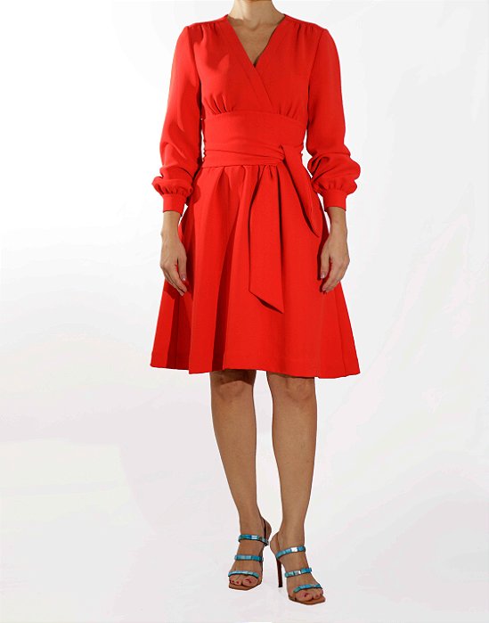 Vestido Kate Spade Vermelho Manga Comprida