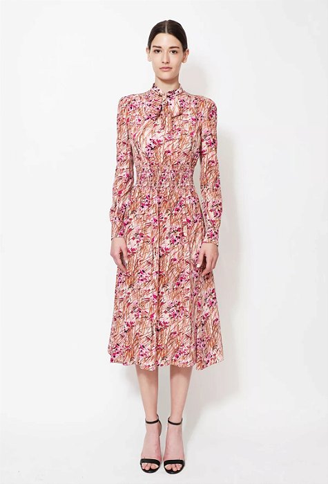 Vestido Prada Rosa Seda Floral