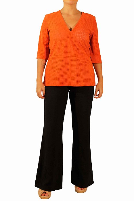 Blusa Animale Laranja Camurça