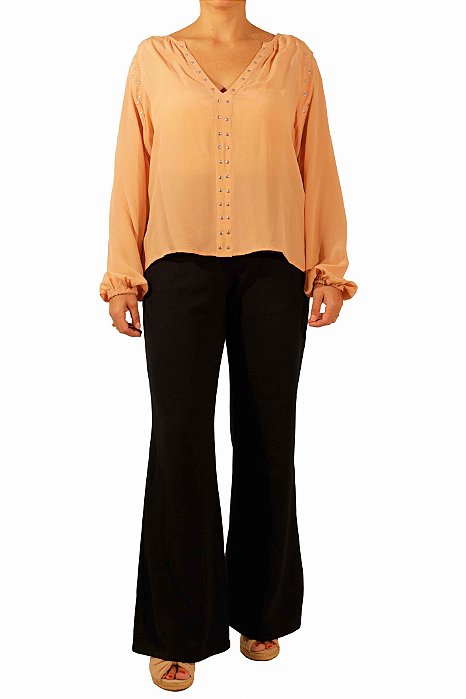 Blusa Ateen Rosa Seda Tachas