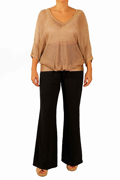 Blusa Ateen Dourada de Tricô